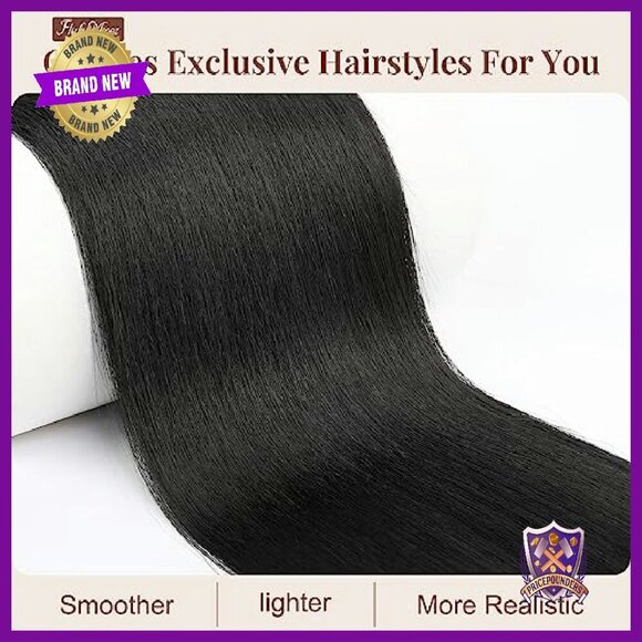 36 Inch Long Straight Synthetic Ponytail Extension Clip In Hairpiece main image 7